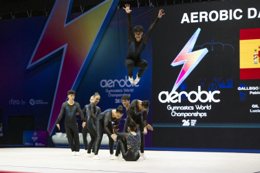 Último día del Mundial de GImnasia Aeróbica en el Navarra Arena con las finales y los podios