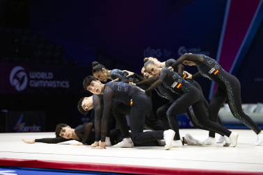 Último día del Mundial de GImnasia Aeróbica en el Navarra Arena con las finales y los podios