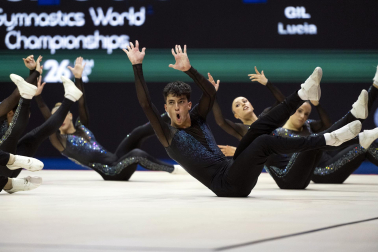 Último día del Mundial de GImnasia Aeróbica en el Navarra Arena con las finales y los podios