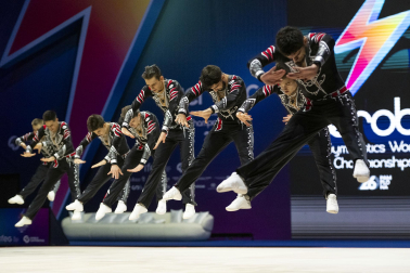 Último día del Mundial de GImnasia Aeróbica en el Navarra Arena con las finales y los podios
