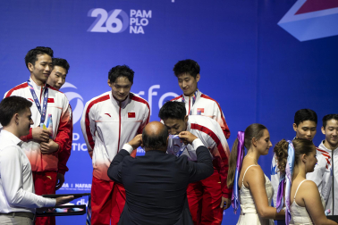 Último día del Mundial de GImnasia Aeróbica en el Navarra Arena con las finales y los podios