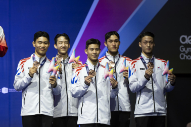 Último día del Mundial de GImnasia Aeróbica en el Navarra Arena con las finales y los podios