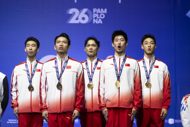 Último día del Mundial de GImnasia Aeróbica en el Navarra Arena con las finales y los podios