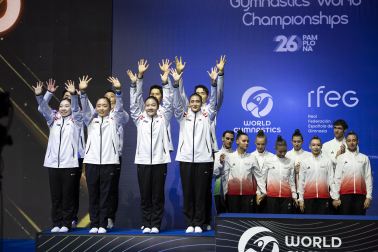 Último día del Mundial de GImnasia Aeróbica en el Navarra Arena con las finales y los podios