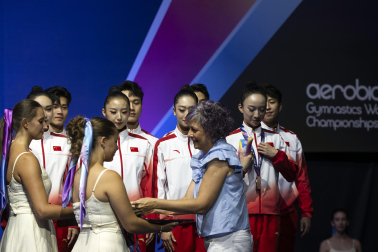 Último día del Mundial de GImnasia Aeróbica en el Navarra Arena con las finales y los podios