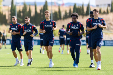 Foto del entrenamiento de Osasuna este 17 de septiembre en Tajonar