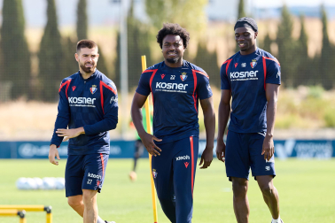 Foto del entrenamiento de Osasuna este 17 de septiembre en Tajonar