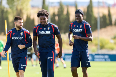 Foto del entrenamiento de Osasuna este 17 de septiembre en Tajonar