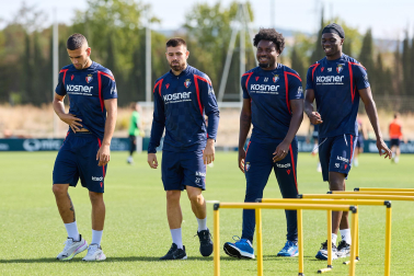 Foto del entrenamiento de Osasuna este 17 de septiembre en Tajonar