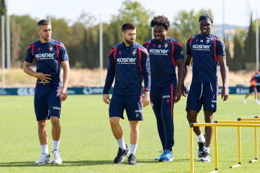 Foto del entrenamiento de Osasuna este 17 de septiembre en Tajonar