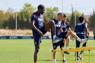 Foto del entrenamiento de Osasuna este 17 de septiembre en Tajonar