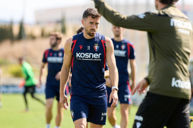 Foto del entrenamiento de Osasuna este 17 de septiembre en Tajonar