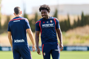 Foto del entrenamiento de Osasuna este 17 de septiembre en Tajonar