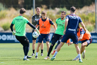 Foto del entrenamiento de Osasuna este 17 de septiembre en Tajonar