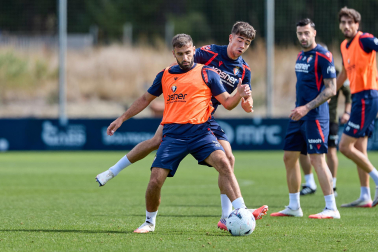 Foto del entrenamiento de Osasuna este 17 de septiembre en Tajonar