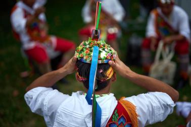 Ceremonia del Ritual de los Voladores de Papantla en Pamplona