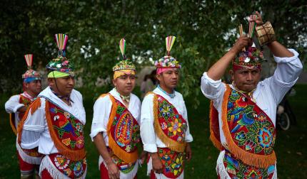 Ceremonia del Ritual de los Voladores de Papantla en Pamplona