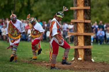 Ceremonia del Ritual de los Voladores de Papantla en Pamplona