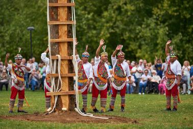 Ceremonia del Ritual de los Voladores de Papantla en Pamplona