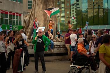 Manifestación a favor de Palestina por las calles de Pamplona