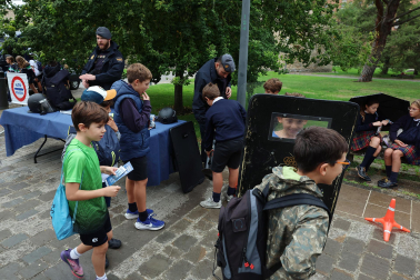 Ejercicios de la Policía Nacional en la Ciudadela de Pamplona este martes, 6 de octubre