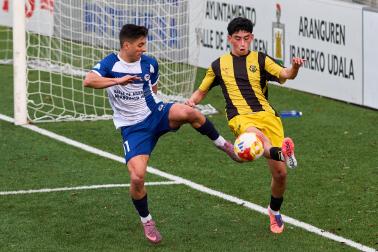Iker Quintero, jugador del Basconia en un partido ante la Mutilvera.