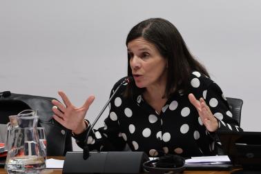 La directora general de Transportes, Berta Miranda, durante su comparecencia parlamentaria.