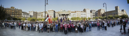 Cientos de personas se manifestaron en el Casco Viejo de Pamplona contra la visita de Quiles a la capital navarra