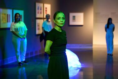 Fotos del pase gráfico de la pieza 'Resonancias' en el Museo Universidad de Navarra