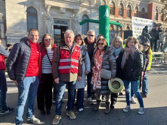La Ejecutiva del sindicato UAGN y técnicos, en Madrid, encabezada por Félix Bariáin, en una manifestación en Madrid el 16 de diciembre de 2024