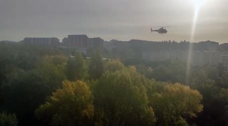 Un helicóptero del Grupo de Rescate Técnico (GRT) busca este jueves a María Silvina Corral, vecina de Ansoáin de 87 años, desaparecida desde el pasado martes, 27 de octubre.