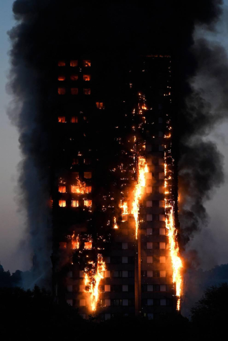 Incendio de la Torre Grenfell, en Londres.