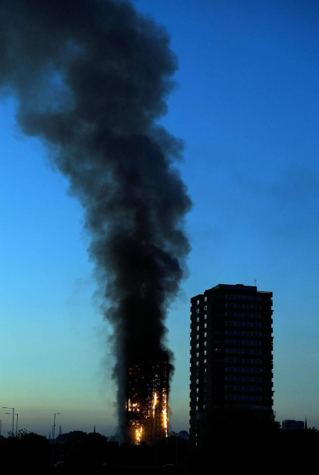 Incendio de la Torre Grenfell, en Londres.