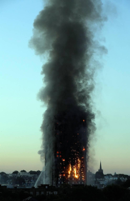 Incendio de la Torre Grenfell, en Londres.