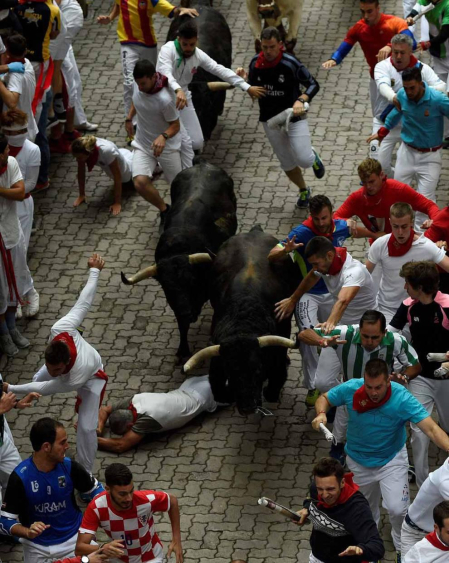 Imágenes del cuarto encierro de San Fermín de Pamplona