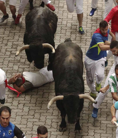 Imágenes del cuarto encierro de San Fermín de Pamplona