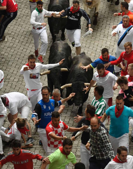 Imágenes del cuarto encierro de San Fermín de Pamplona