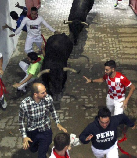 Imágenes del cuarto encierro de San Fermín de Pamplona