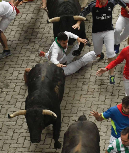 Imágenes del cuarto encierro de San Fermín de Pamplona