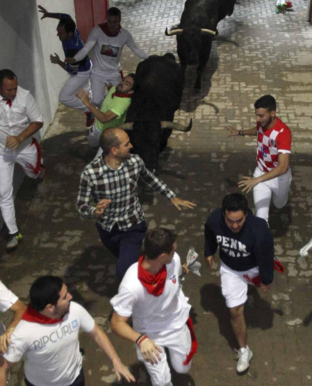 Imágenes del cuarto encierro de San Fermín de Pamplona