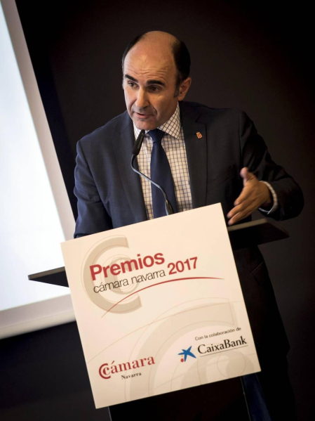 Acto de entrega de premios a la Trayectoria Empresarial a Juan María Antoñana; la empresa Tenerías Omega recibió el premio a la Internacionalización e Industrias San Isidro, el premio a la Innovación.
