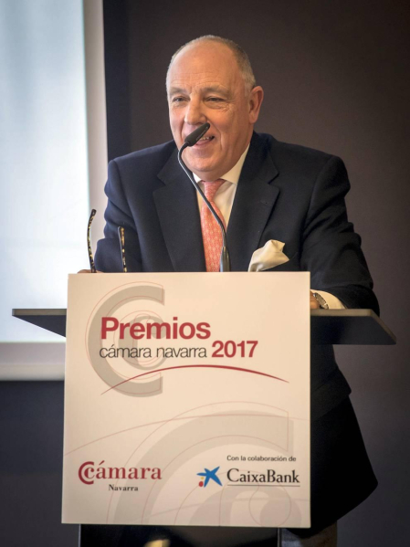 Acto de entrega de premios a la Trayectoria Empresarial a Juan María Antoñana; la empresa Tenerías Omega recibió el premio a la Internacionalización e Industrias San Isidro, el premio a la Innovación.
