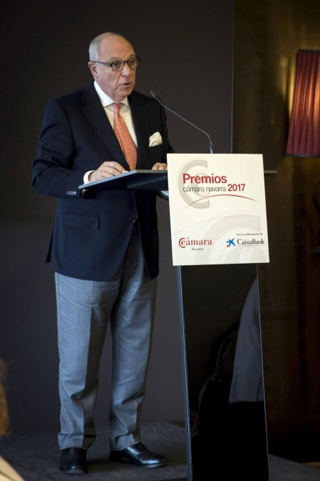 Acto de entrega de premios a la Trayectoria Empresarial a Juan María Antoñana; la empresa Tenerías Omega recibió el premio a la Internacionalización e Industrias San Isidro, el premio a la Innovación.