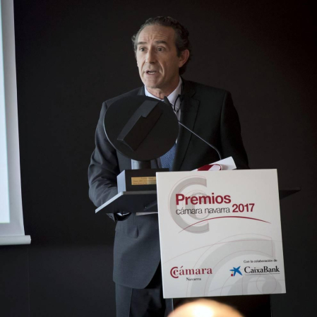 Acto de entrega de premios a la Trayectoria Empresarial a Juan María Antoñana; la empresa Tenerías Omega recibió el premio a la Internacionalización e Industrias San Isidro, el premio a la Innovación.