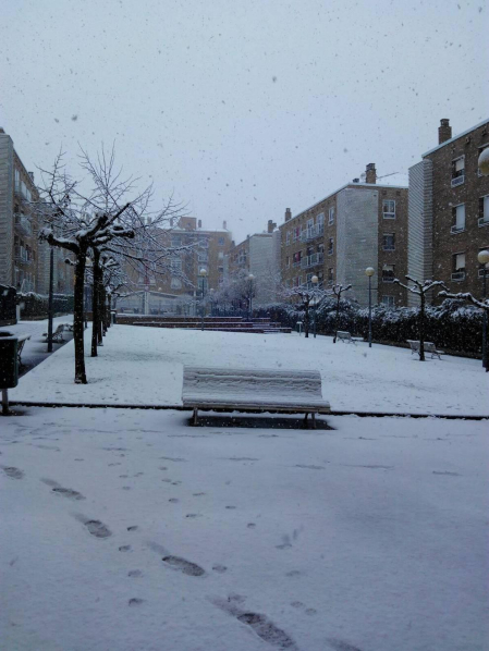Imágenes enviadas por los lectores de Diario de Navarra de las luvias y las nieves del 6 de enero de 2018.