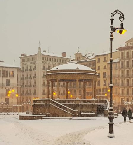 Estampas de todos los rincones de Navarra bajo el manto blanco caído el último día de febrero.