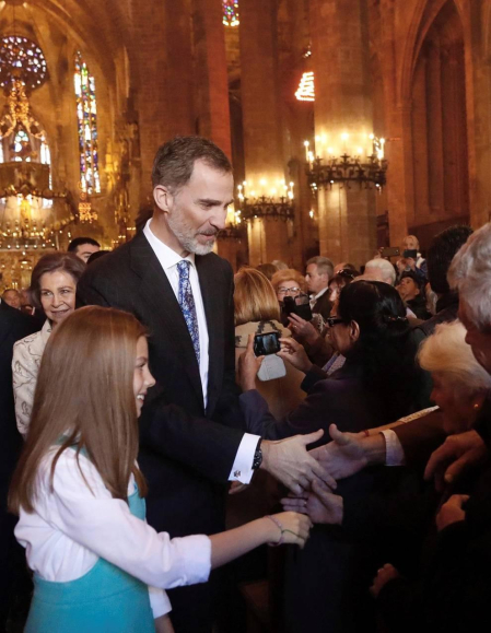 Los Reyes, en la misa de Resurrección en Palma