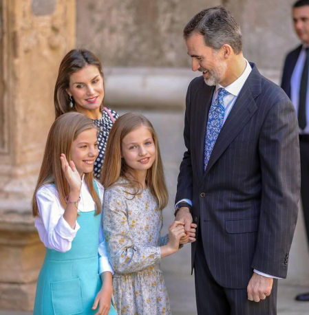 Los Reyes, en la misa de Resurrección en Palma