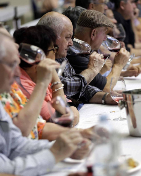 El municipio de la Zona Media de Navarra acogió este domingo el XX Día del Rosado, que contó con visitas guiadas, cata de vinos y una degustación.