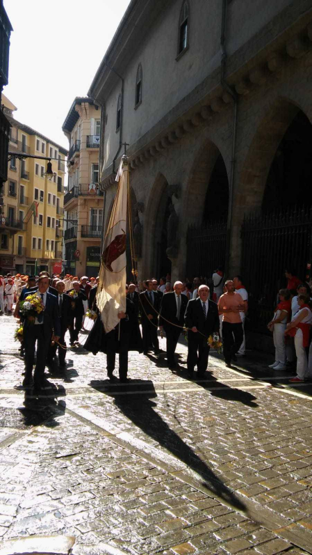 Imágenes de la procesión de San Fermín por las calles de Pamplona, el 7 de julio de 2018.